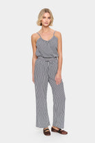 Saint Tropez Zalinda Cotton Stripe Trousers - Ice Nightsky Stripe