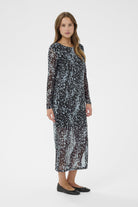 Saint Tropez Zulvir Mesh Midi Dress - Nightsky Spotty Animal