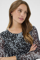 Saint Tropez Zulvir Mesh Midi Dress - Nightsky Spotty Animal