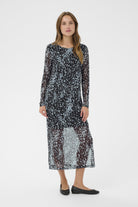 Saint Tropez Zulvir Mesh Midi Dress - Nightsky Spotty Animal