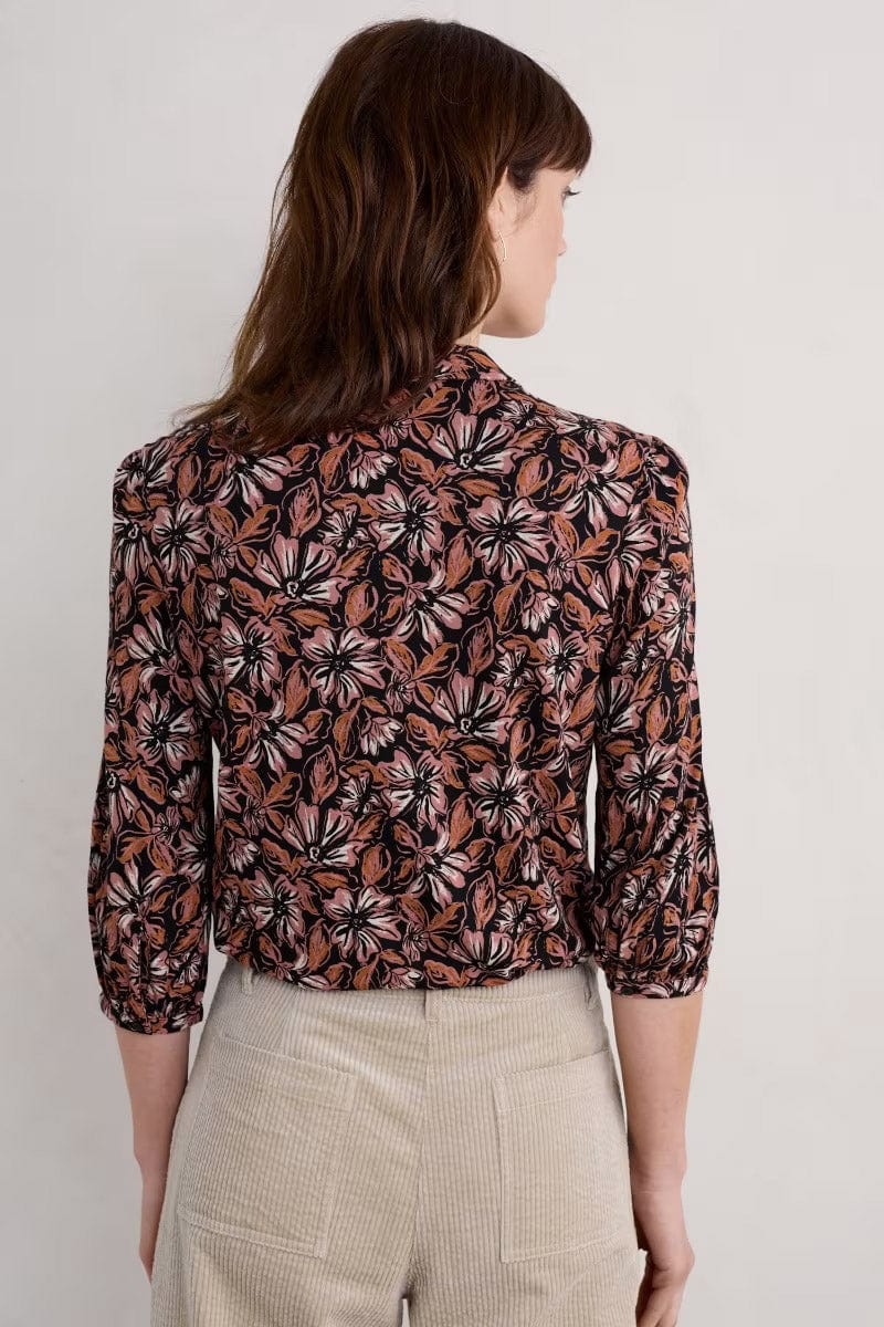 Seasalt 3/4 Embrace Jersey Shirt - Mallow Blooms Pink Grass