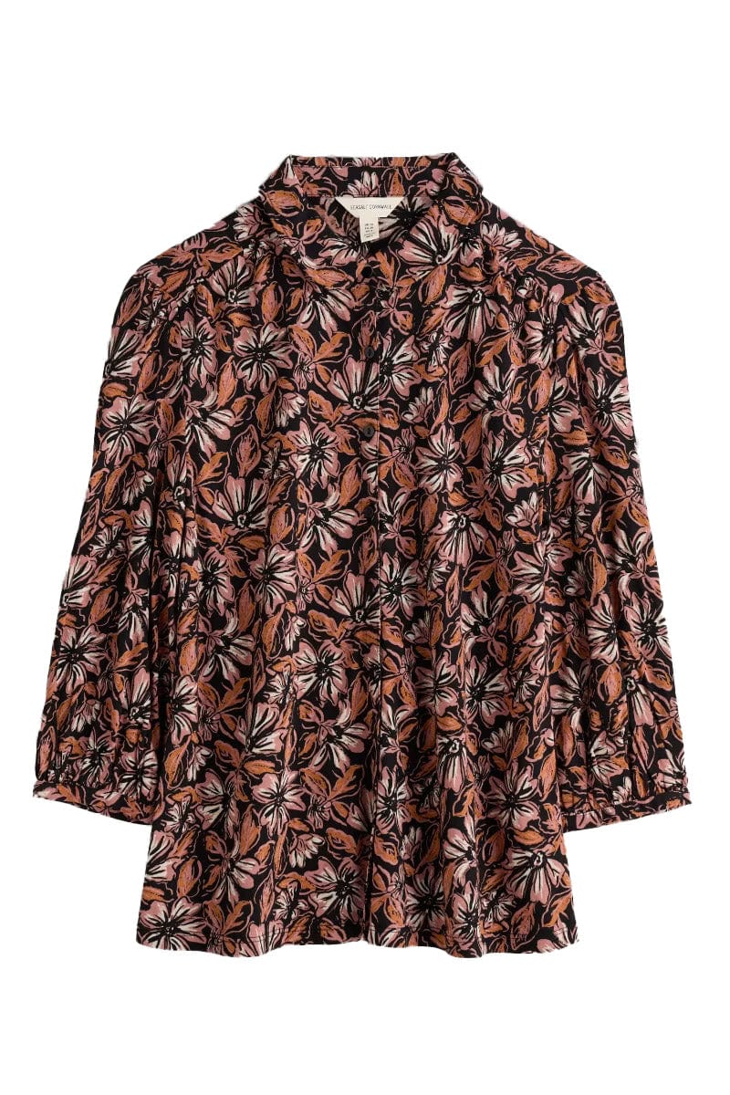 Seasalt 3/4 Embrace Jersey Shirt - Mallow Blooms Pink Grass