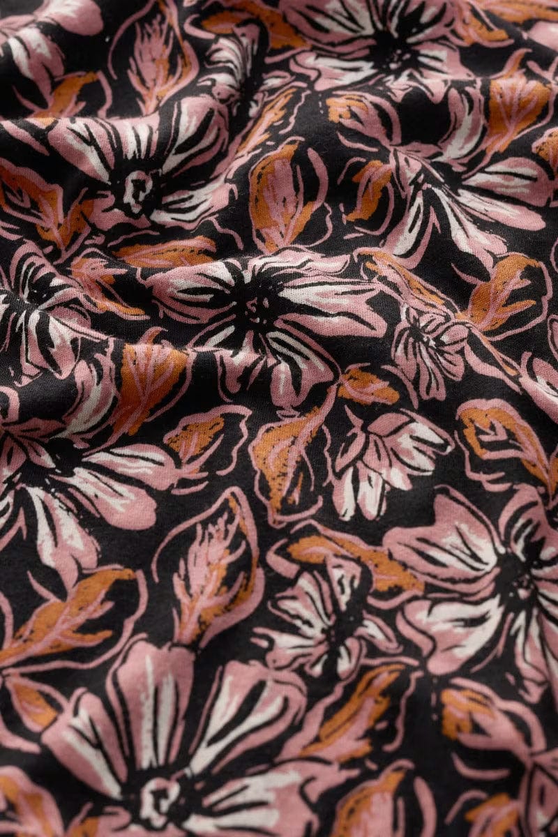 Seasalt 3/4 Embrace Jersey Shirt - Mallow Blooms Pink Grass