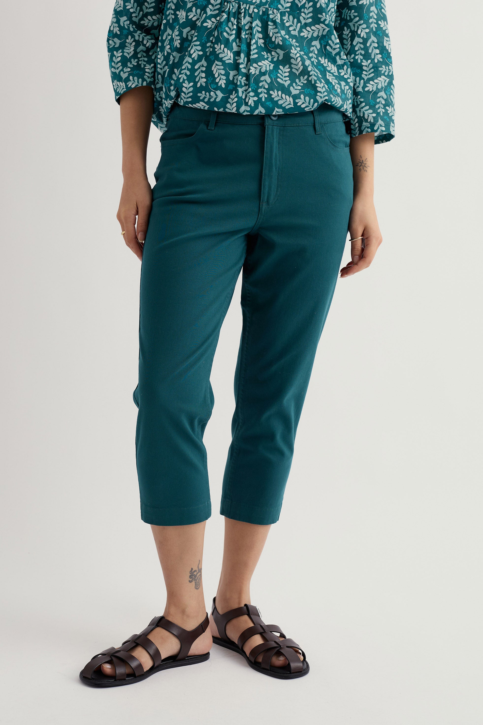 Seasalt Albert Quay Slim Leg Cropped Trousers - Dark Wreckage