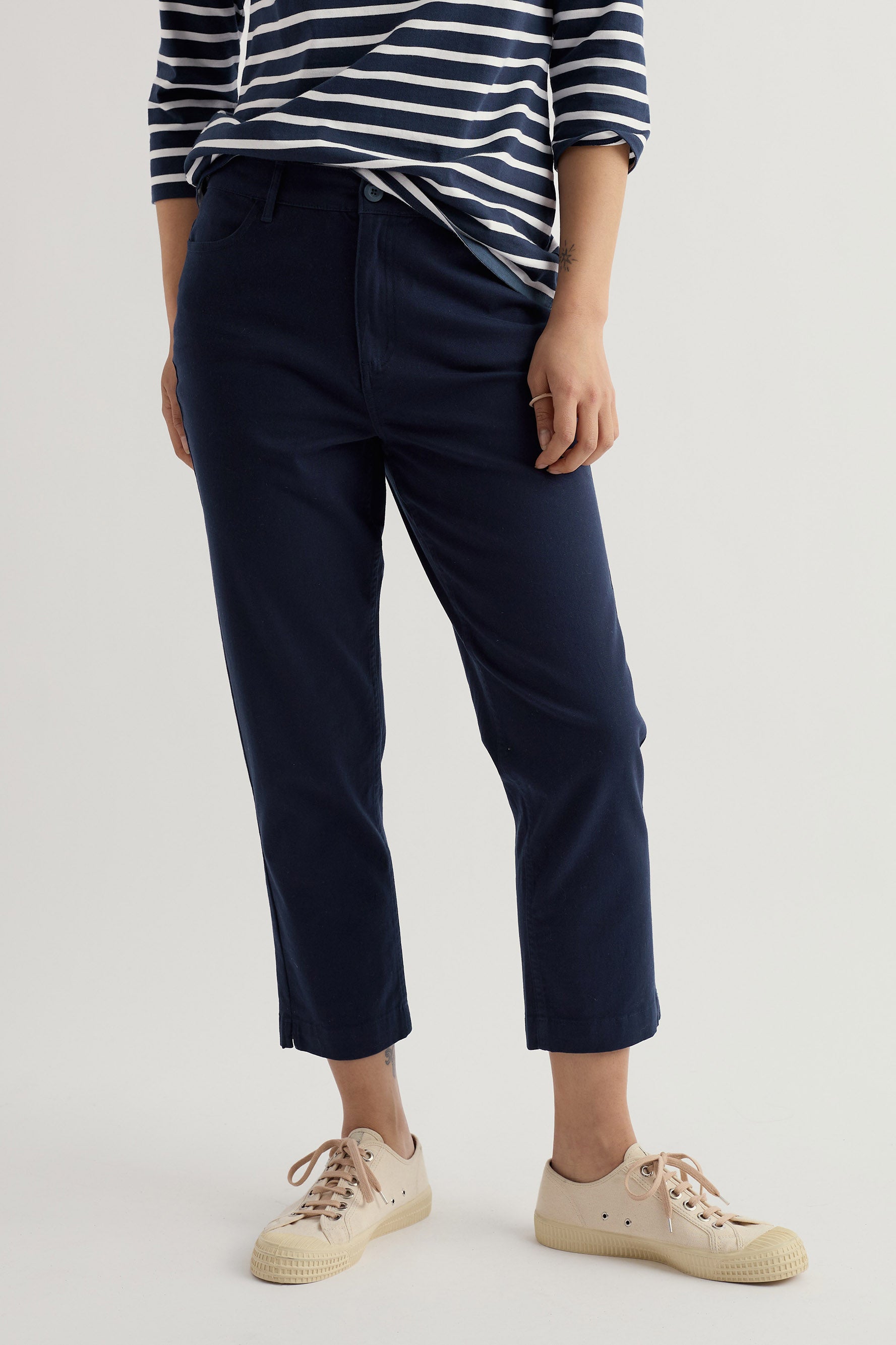 Seasalt Albert Quay Slim Leg Cropped Trousers - Maritime