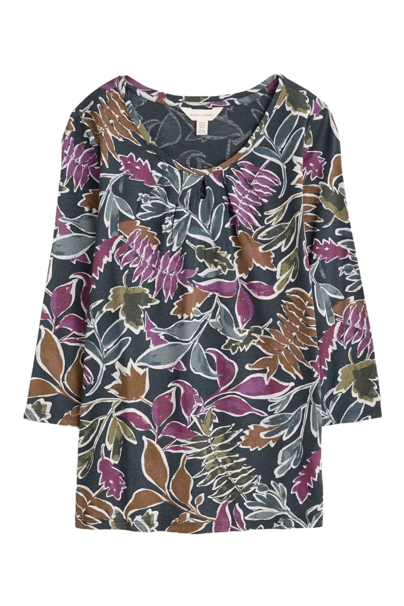 Seasalt Appletree 3/4 Sleeve Top -  Inked Foliage Onyx