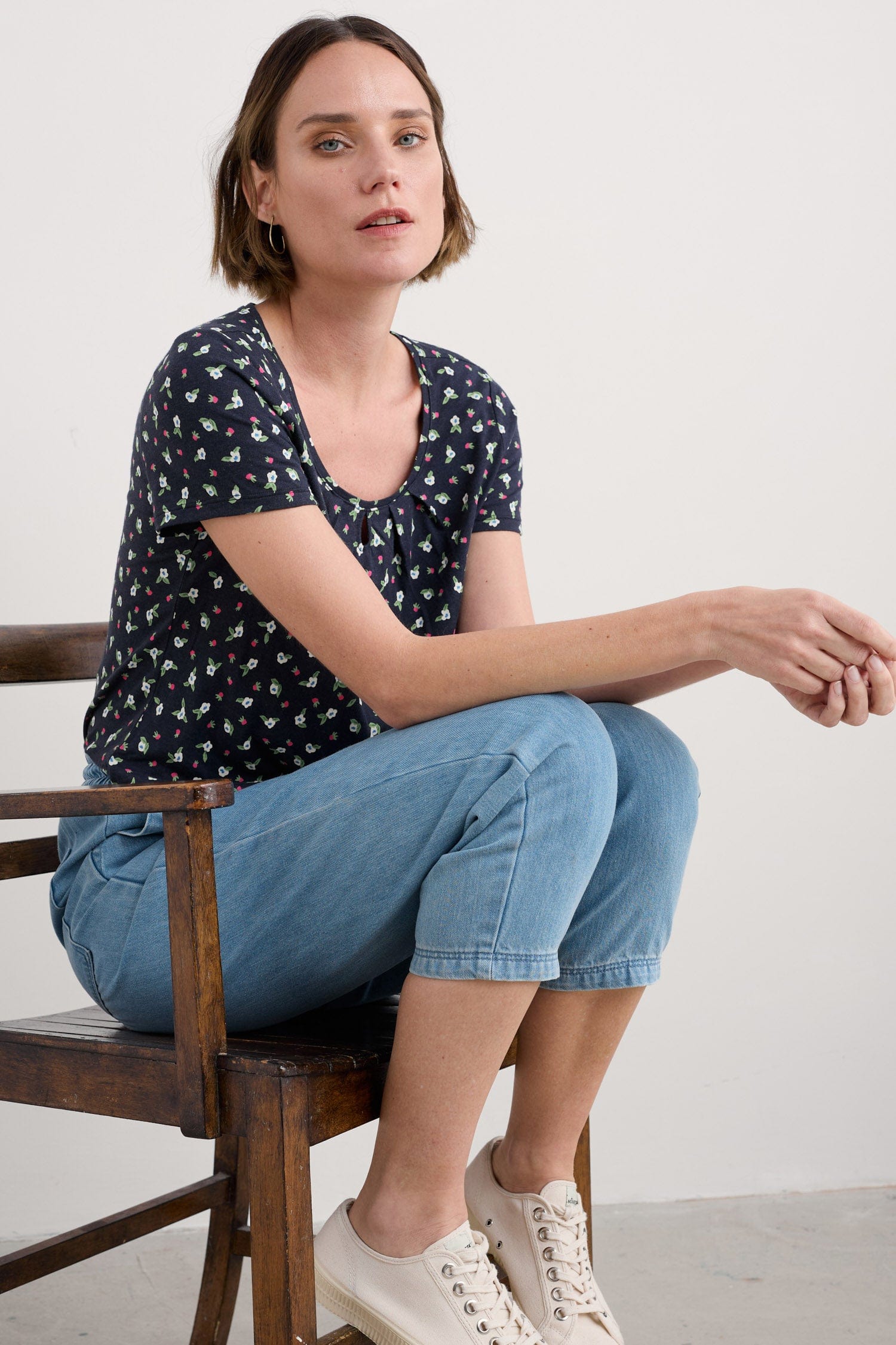 Seasalt Appletree T-Shirt - Bud Flower Maritime