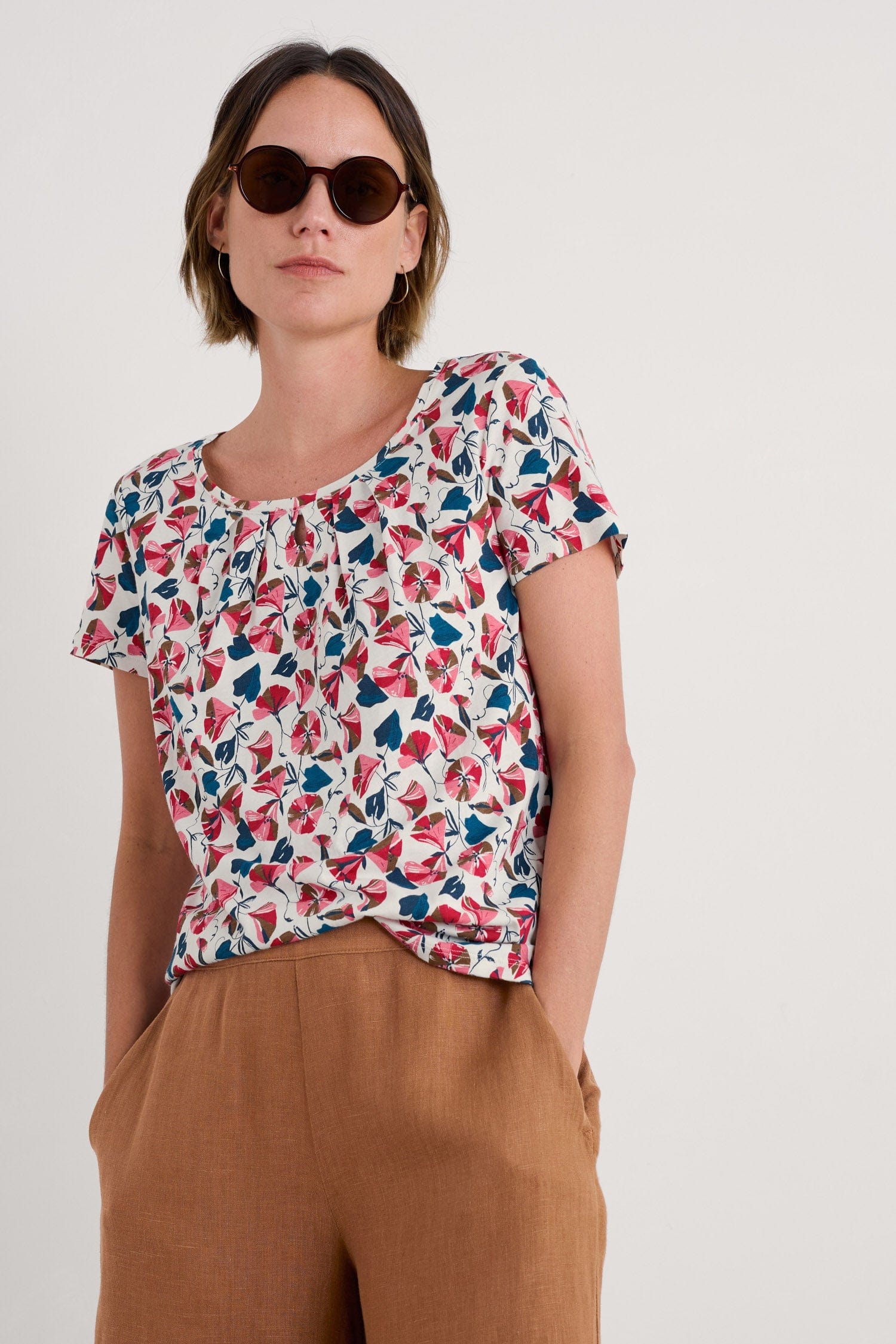 Seasalt Appletree T-Shirt - Parasol Floral Chalk
