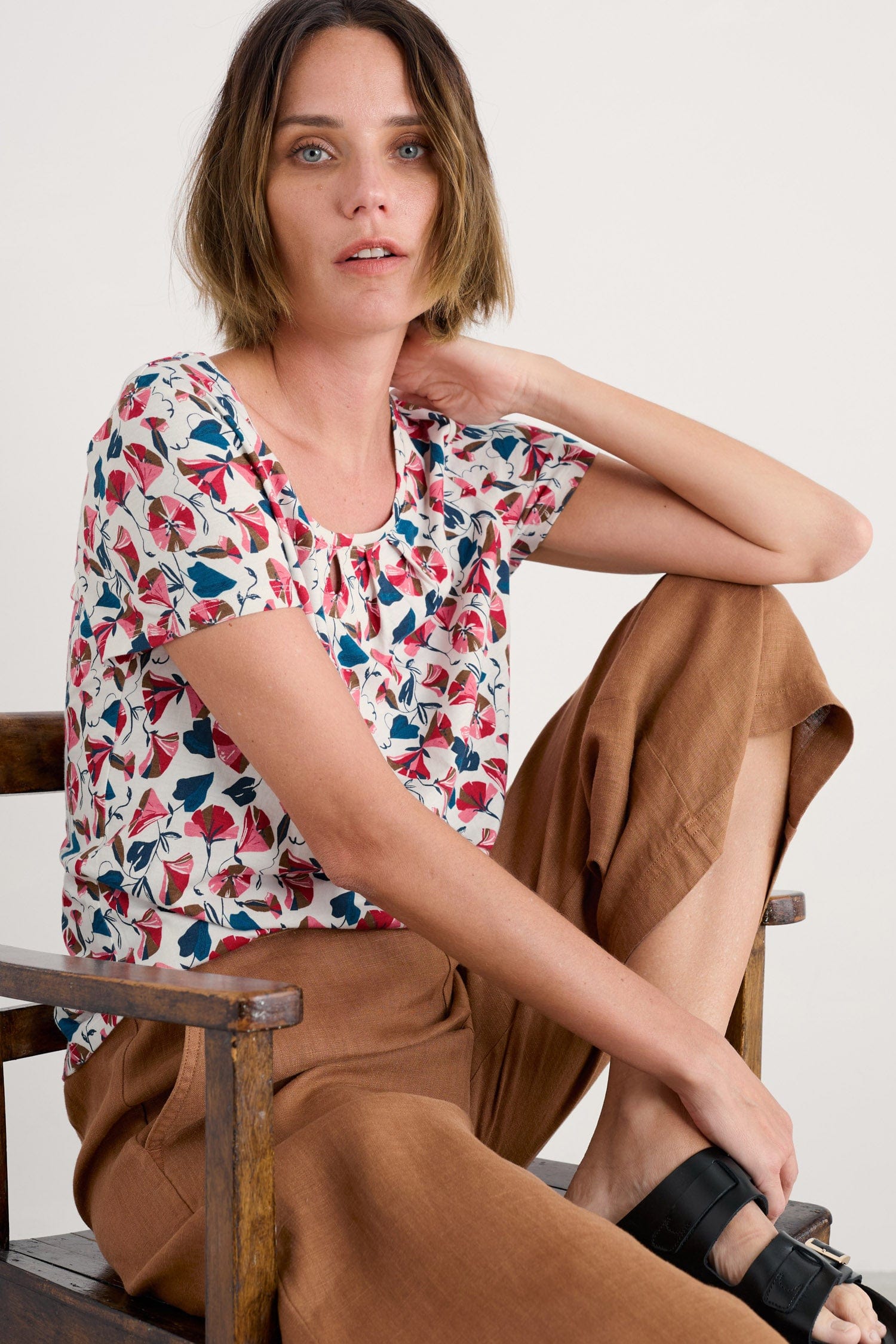 Seasalt Appletree T-Shirt - Parasol Floral Chalk