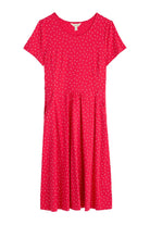 Seasalt April Short Sleeve Dress - Rustic Spot Raspberry