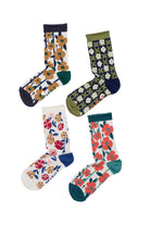 Seasalt Bamboo Arty Socks Box of 4 Gift Box - Astrantia Mix B-AC38136_36230_OS