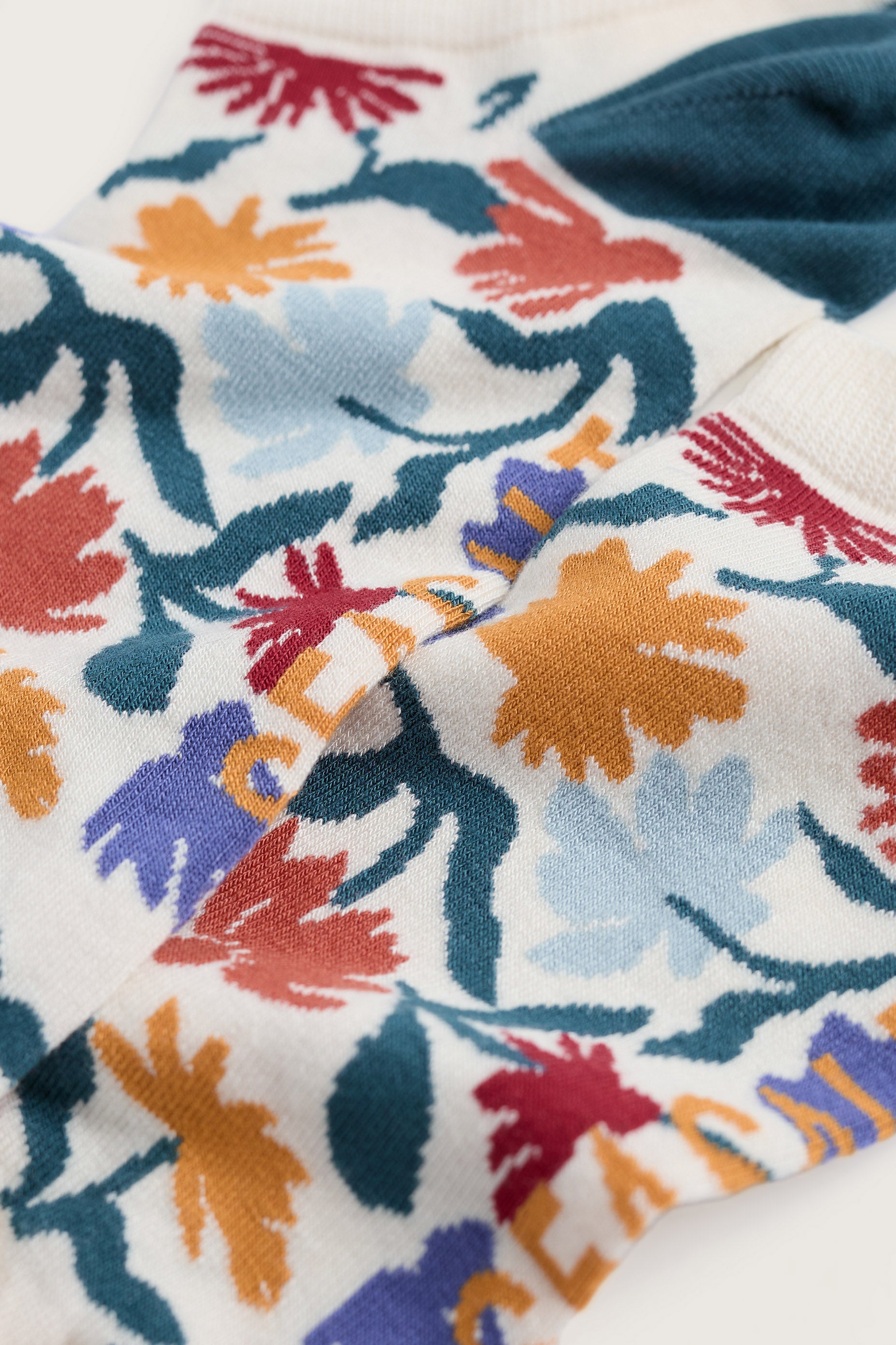 Seasalt Bamboo Arty Trainer Socks - Inked Flowers Multi B-AC17152_37628_OS