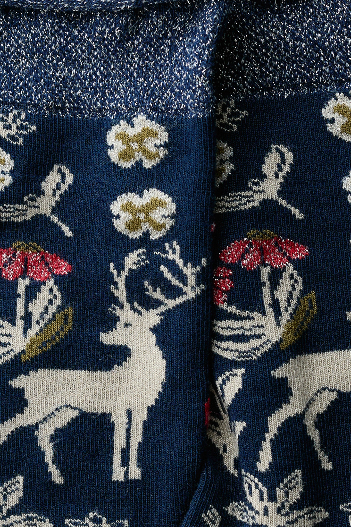 Seasalt Bamboo Snowy Scenes Socks - Tapestry Deer Maritime B-AC18444_39028_OS