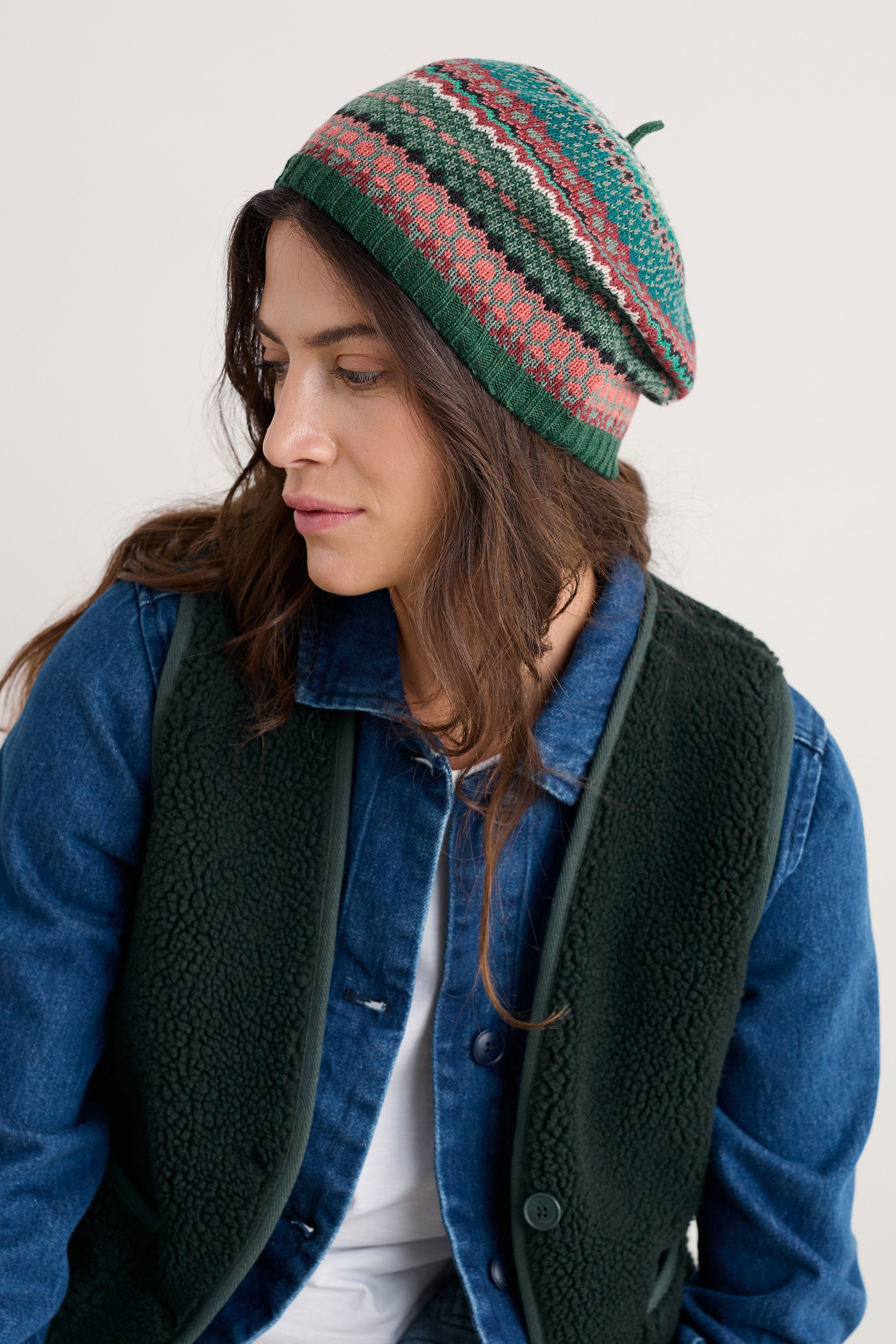 Seasalt Bramble Jelly Beret - Weaving Needle Dark Forage B-AC31210_36549_OS