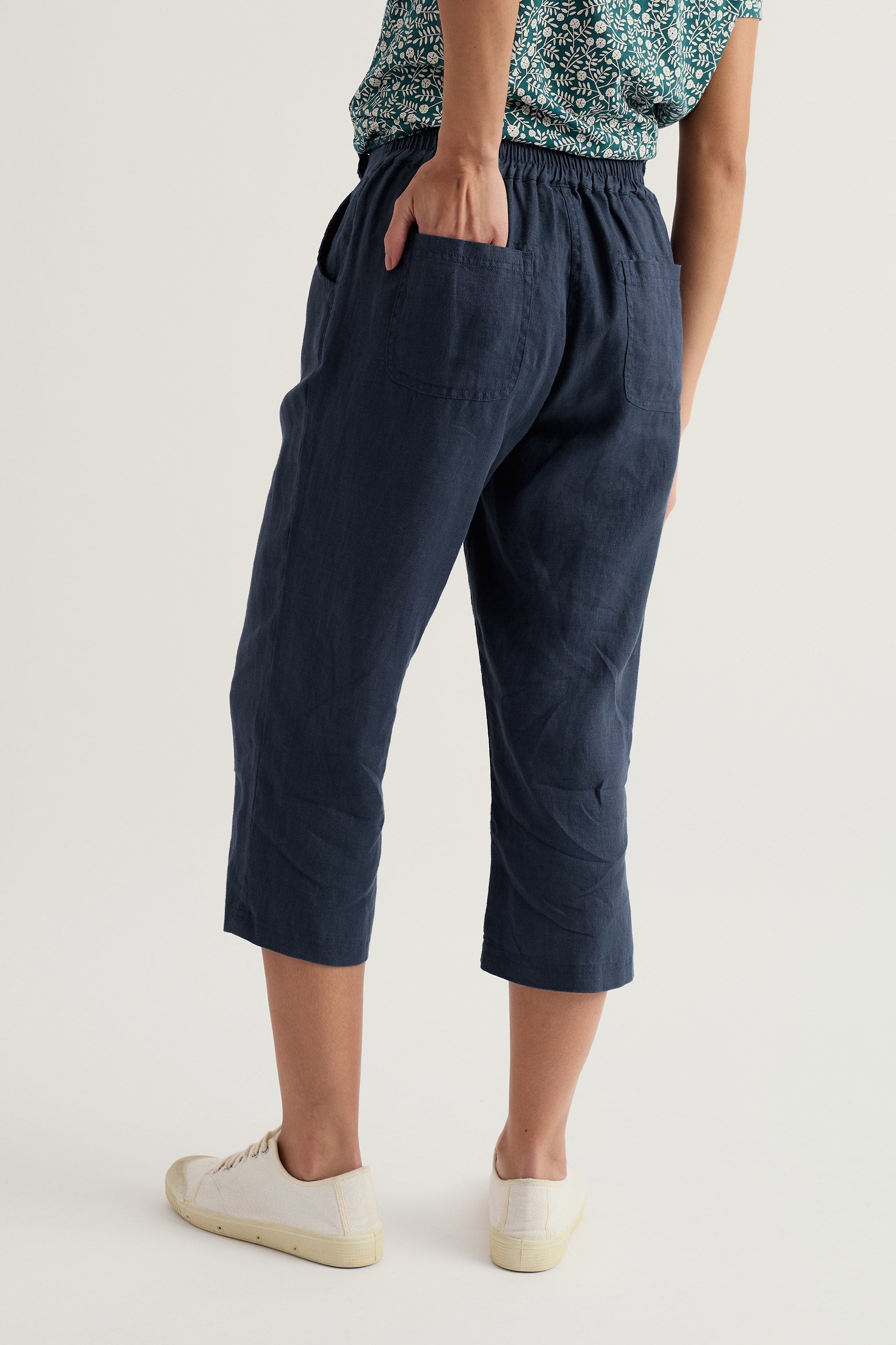 Seasalt Brawn Point Cropped Trousers - Maritime