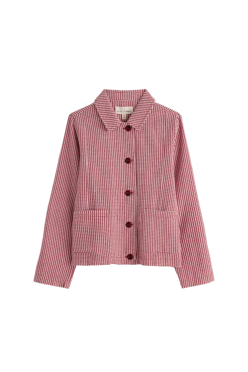 Seasalt Carnon Downs Jacket - Gingham Scarlet