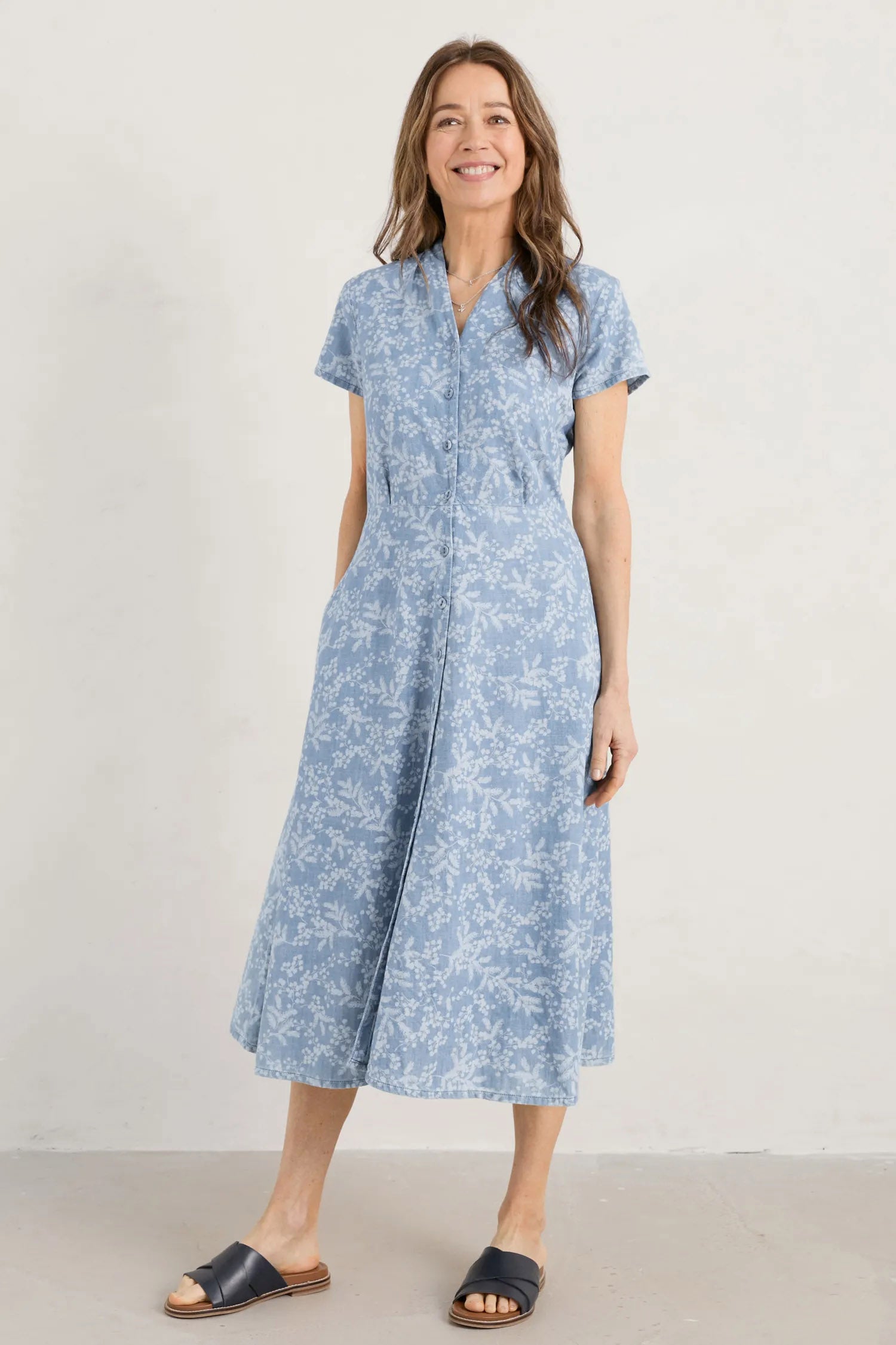 Seasalt Carved Wood Dress - Mimosa Indigo
