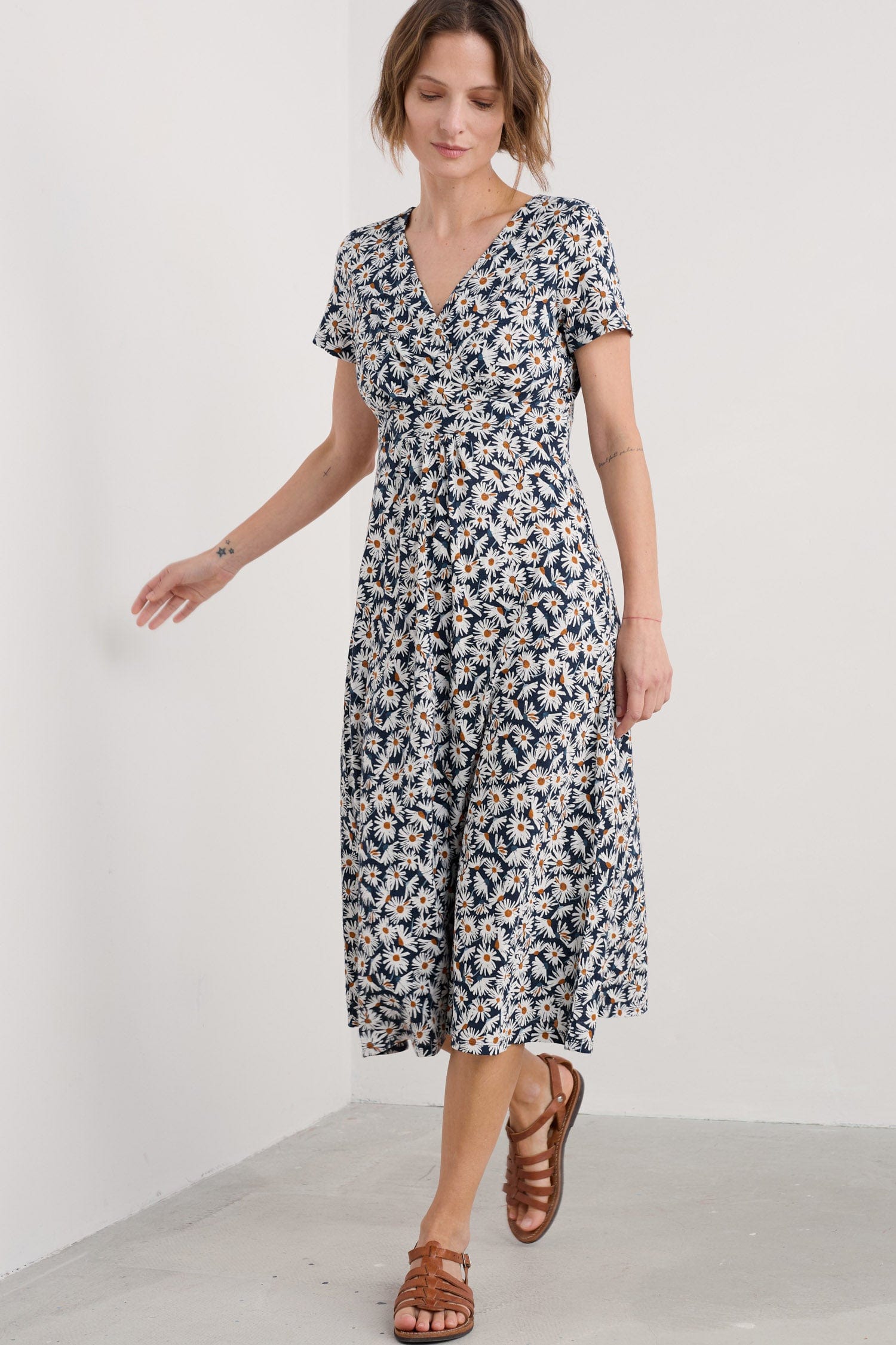 Seasalt Chapelle Dress - Scatter Daisy Maritime