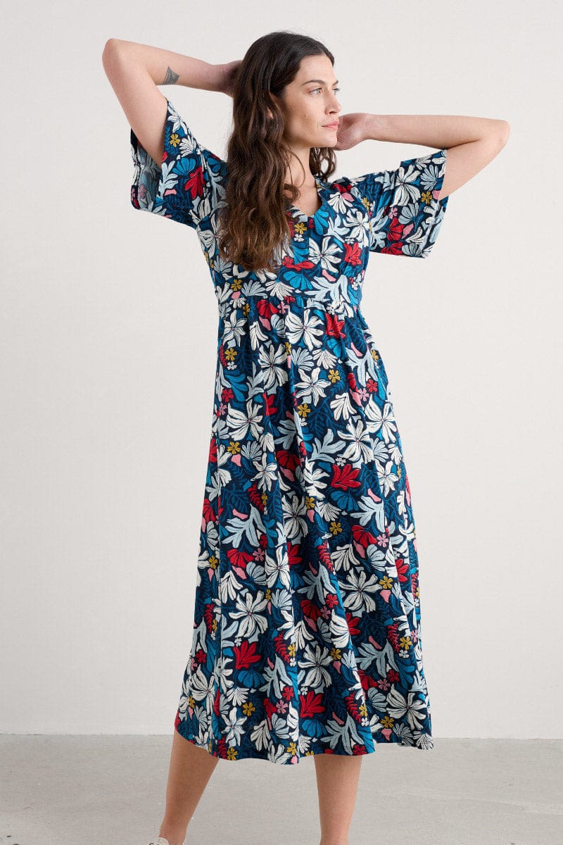 Seasalt Chateaux Dress - Seaweed Flower Maritime