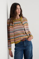 Seasalt Cove Cottage Fair Isle Cardigan - Carved Relief Pear Multi