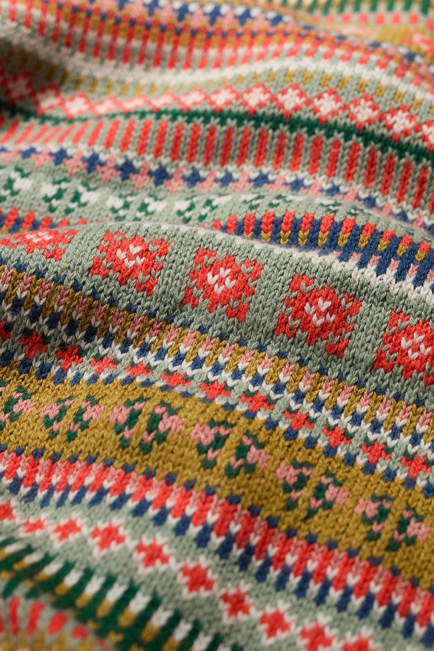 Seasalt Cove Cottage Fair Isle Cardigan - Carved Relief Pear Multi