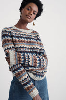 Seasalt Dawson Pick Fairisle Jumper - Zig Zag Geo Wicker Shore