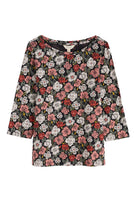 Seasalt Easel 3/4 Sleeve Top - Floral Tumble Onyx