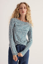Seasalt Easel Organic Cotton Top - Pressed Ditsy Estuary