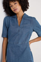 Seasalt Fen Violet Denim Midi Dress - Mid Wash