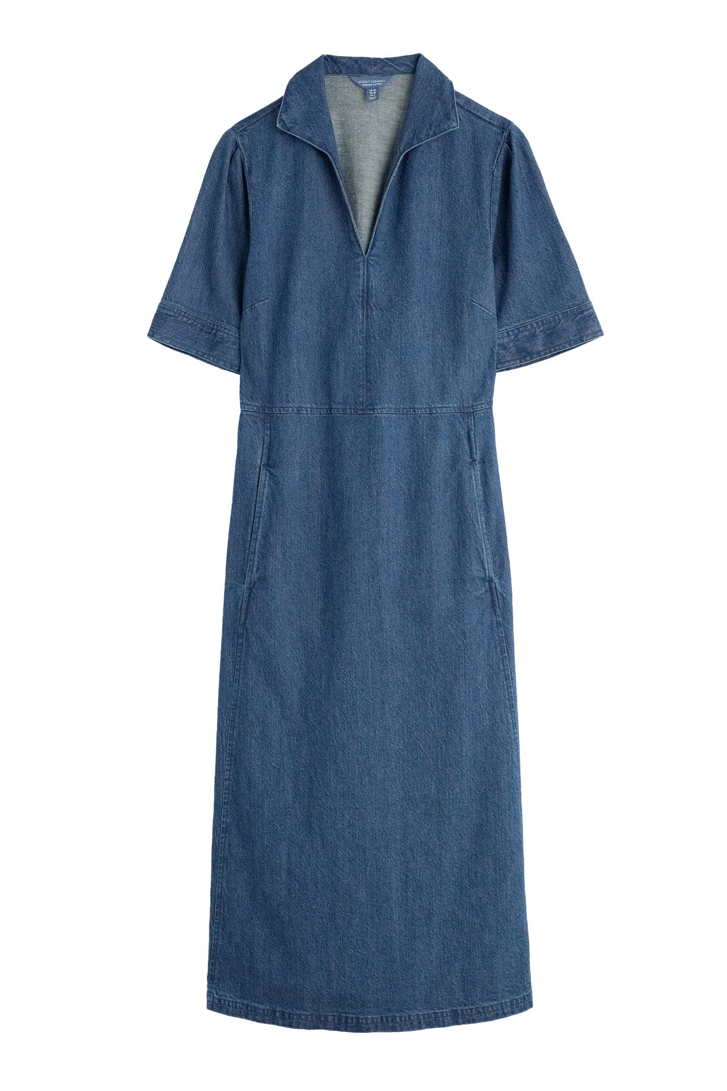 Seasalt Fen Violet Denim Midi Dress - Mid Wash