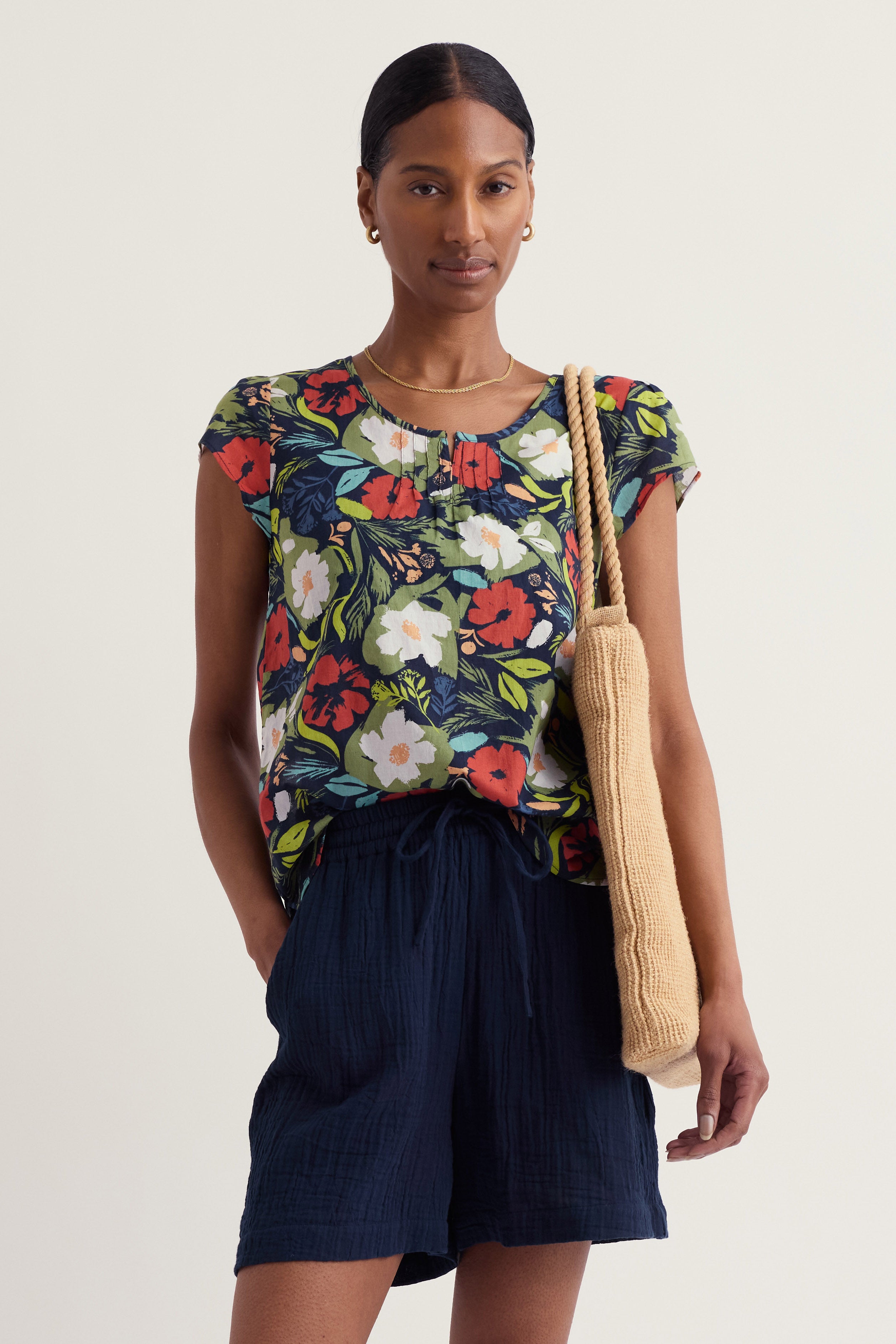 Seasalt Garden Gate T-Shirt - Summer Shadows Mix