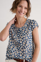 Seasalt Garden Gate Top - Scatter Daisy Maritime
