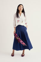 Seasalt Grace Embroidered Top - Flora Embroidery Chalk