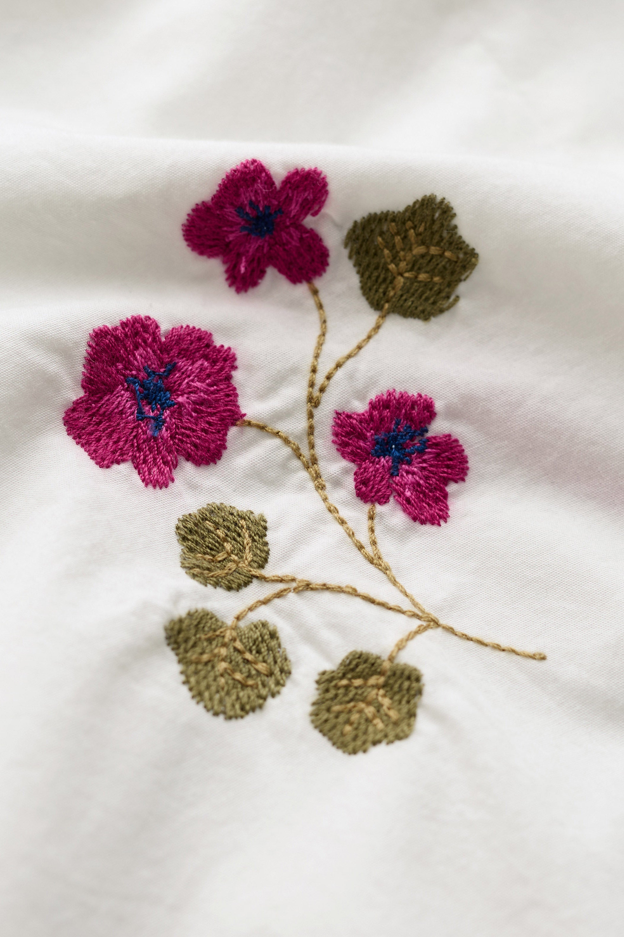Seasalt Grace Embroidered Top - Flora Embroidery Chalk