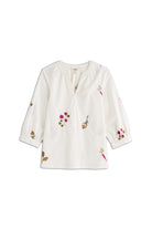Seasalt Grace Embroidered Top - Flora Embroidery Chalk