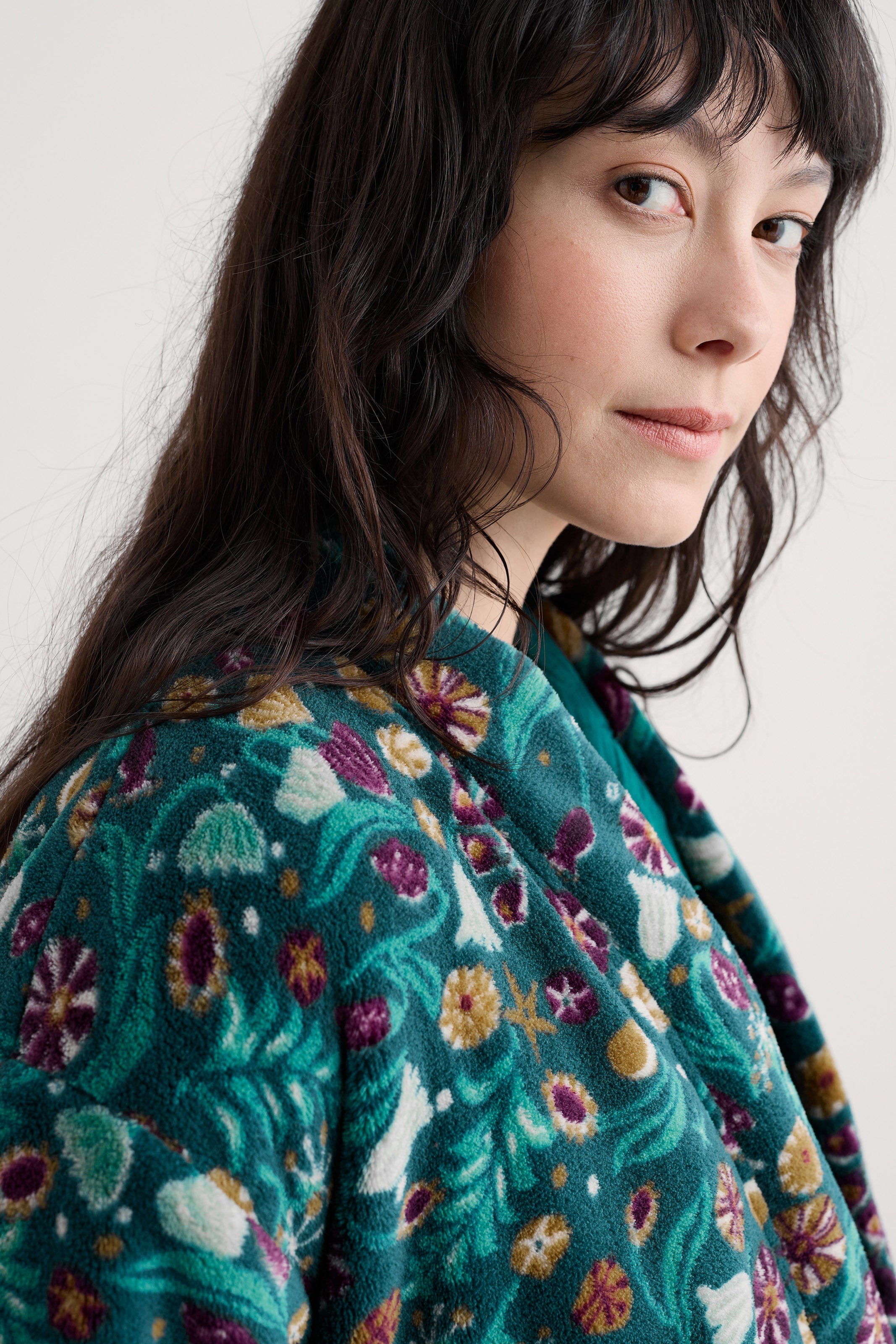 Seasalt Hushing Dressing Gown - Illuminated Garden Dk Wreckage