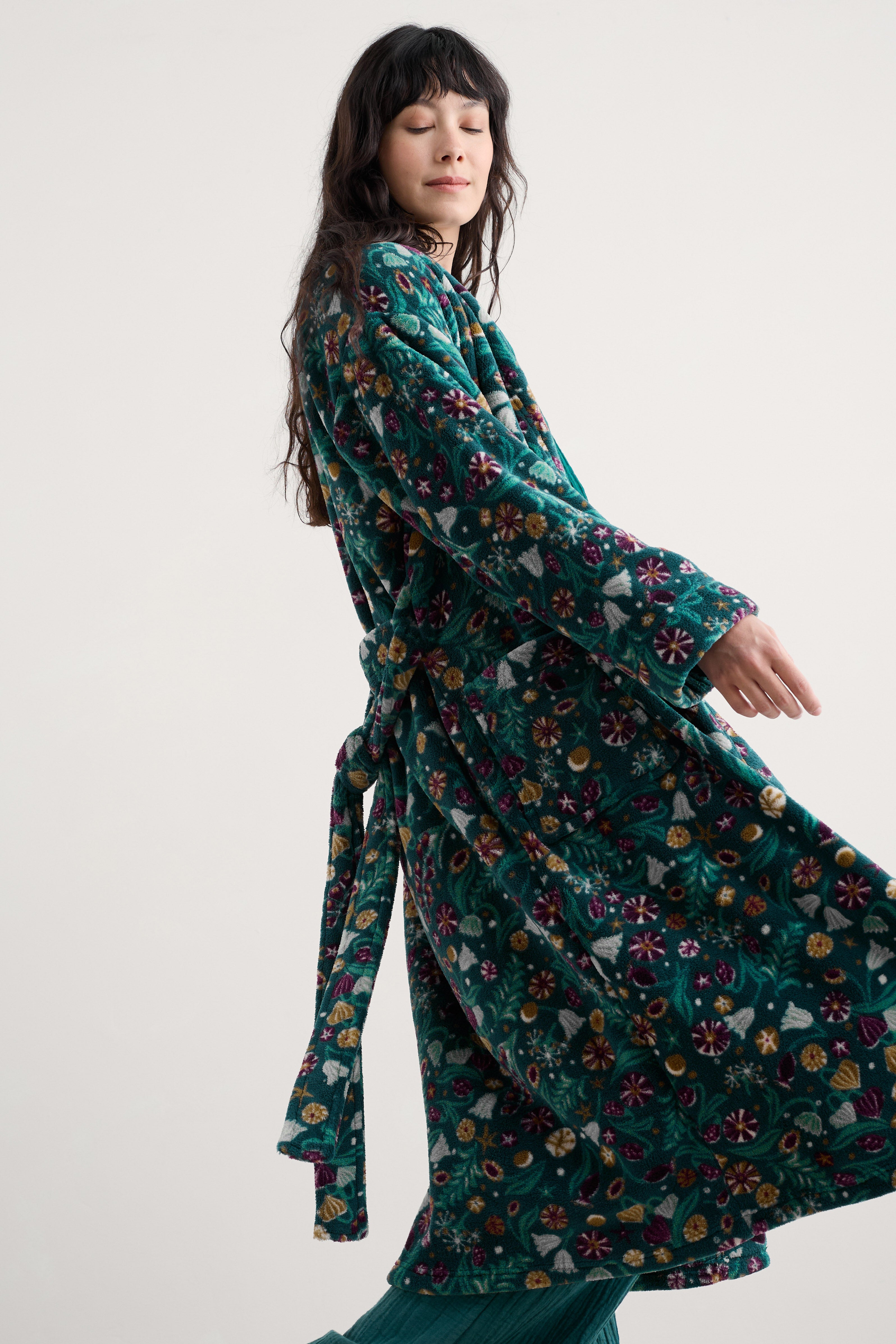 Seasalt Hushing Dressing Gown - Illuminated Garden Dk Wreckage