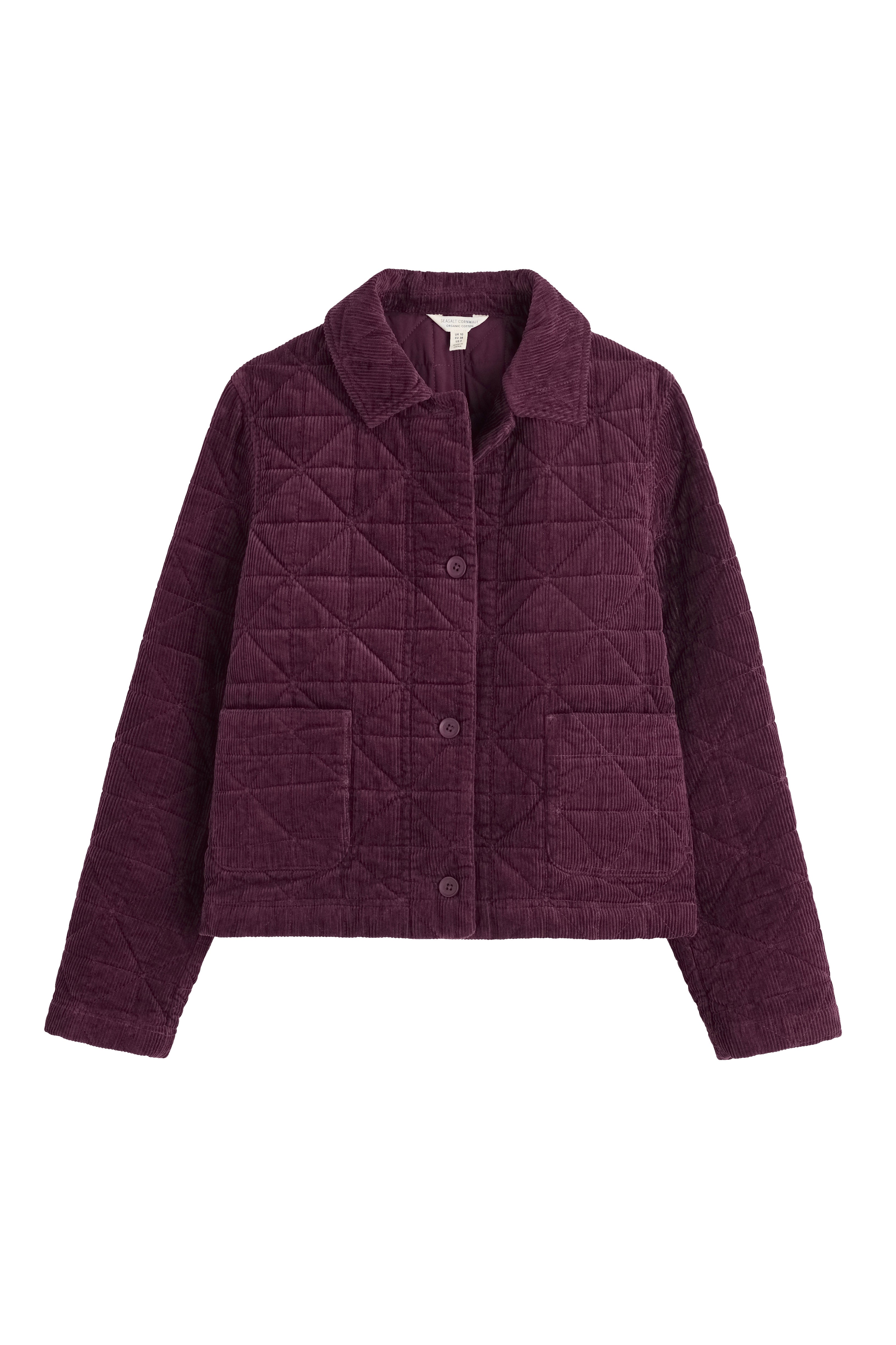 Seasalt Incoming Tide Quilted Cord Jacket - Dark Hellebore