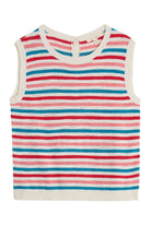 Seasalt Knavock Cotton-Linen Knitted Vest - Mini Cornish Pink Sky Mix