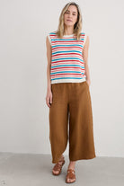 Seasalt Knavock Cotton-Linen Knitted Vest - Mini Cornish Pink Sky Mix