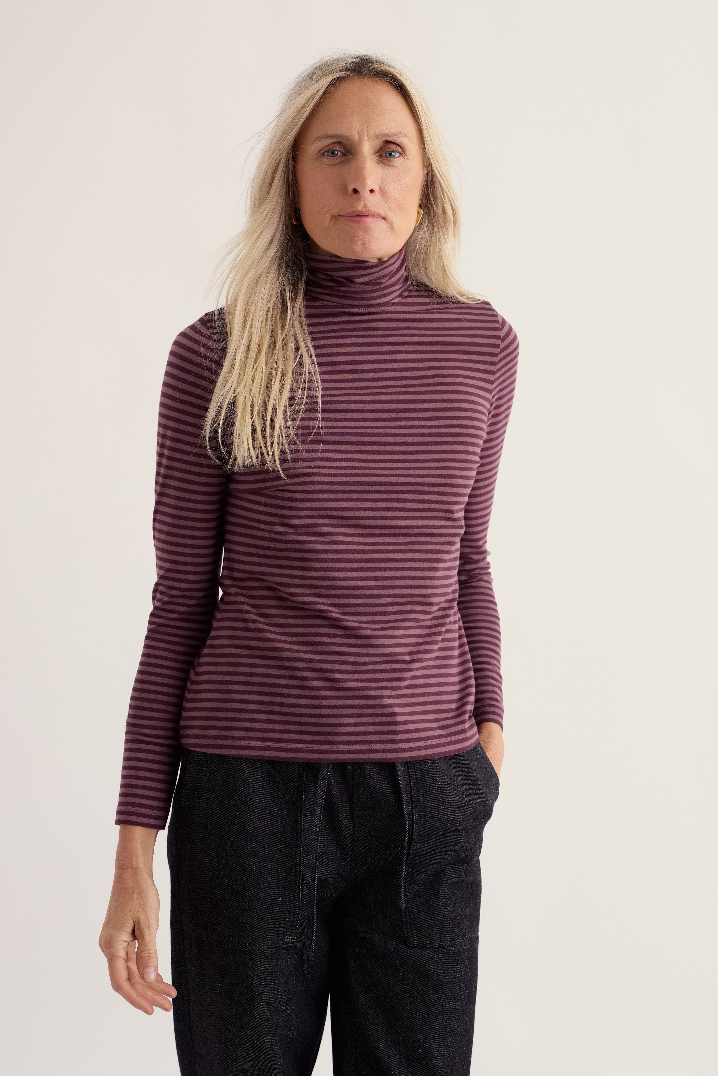 Seasalt Landing Roll Neck Top - Pellitras Dark Hellebore