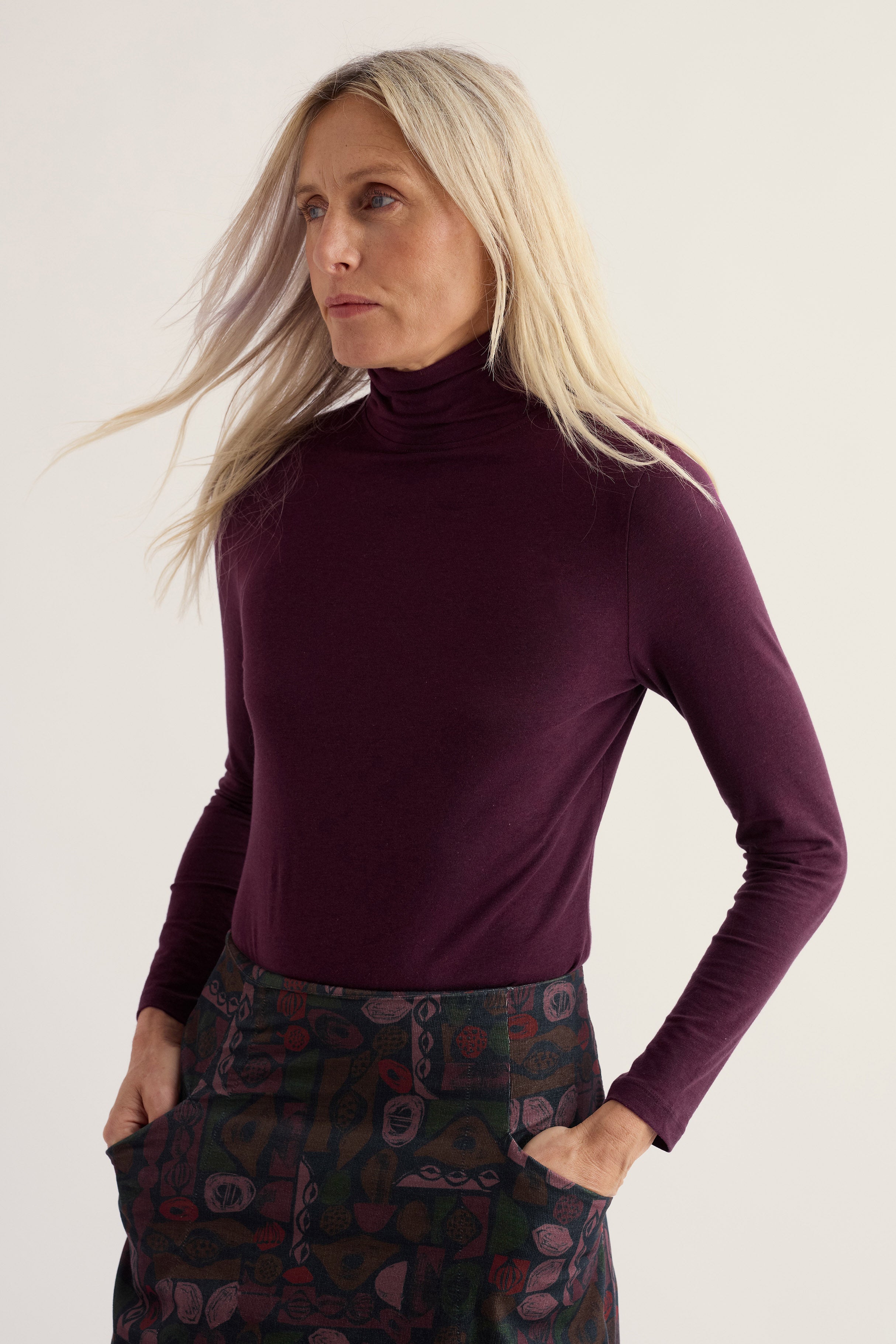 Seasalt Landing Roll Top - Dark Hellebore