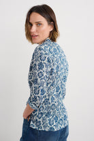 Seasalt Larissa Organic Cotton Shirt - Floral Imprint Chalk
