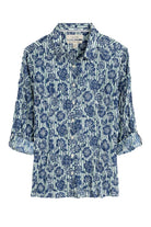 Seasalt Larissa Organic Cotton Shirt - Floral Imprint Chalk