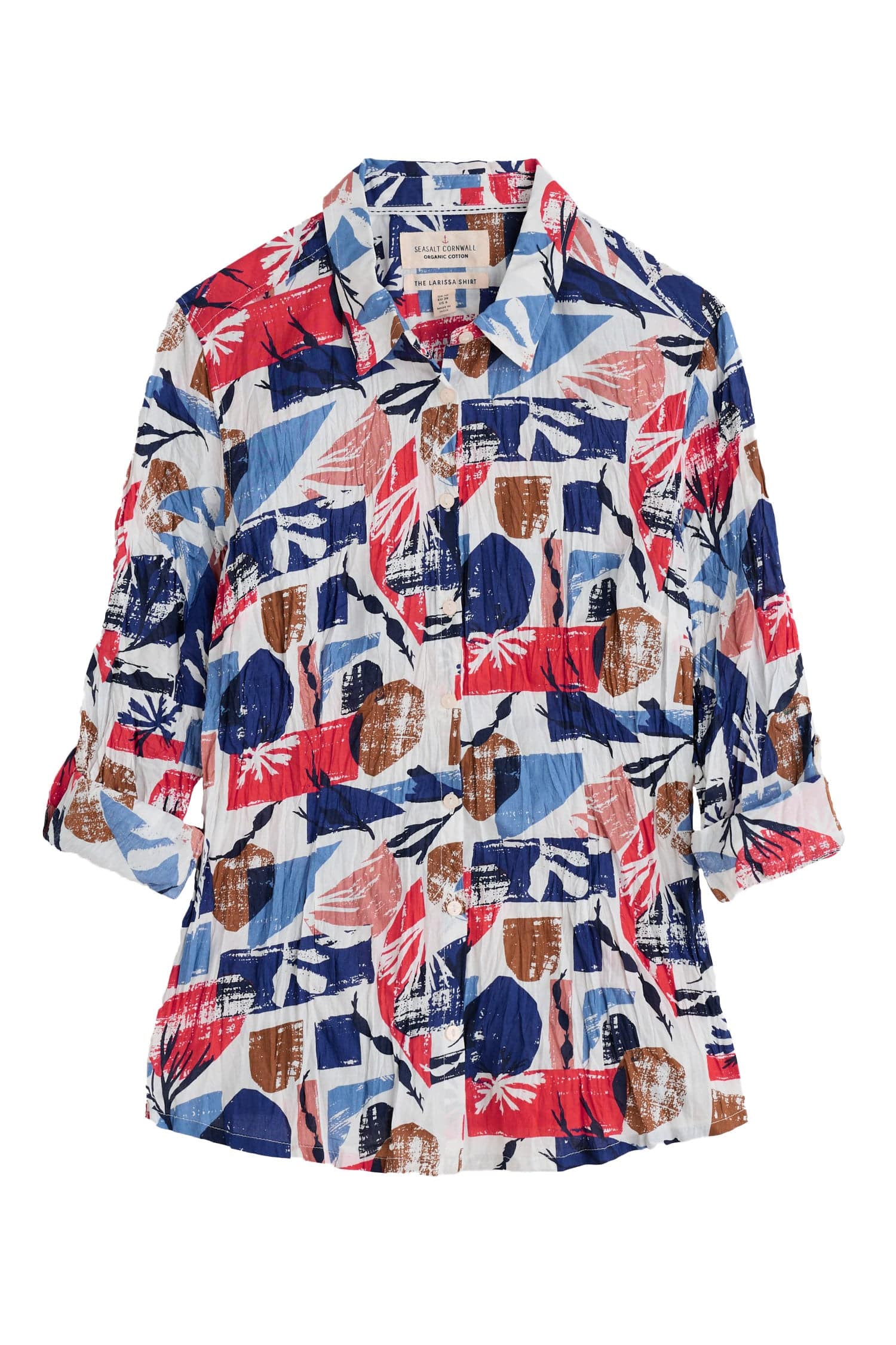 Seasalt Larissa Organic Cotton Shirt - Marine Forms Chalk