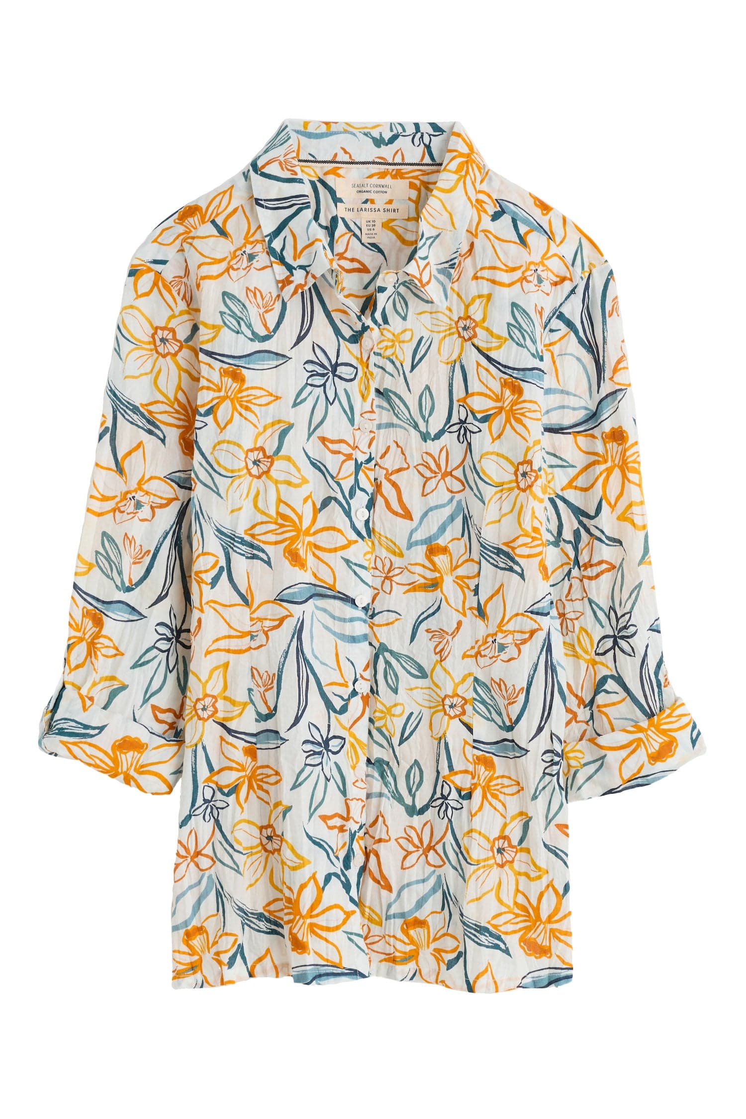 Seasalt Larissa Organic Cotton Shirt - Painted Daffodil Chalk
