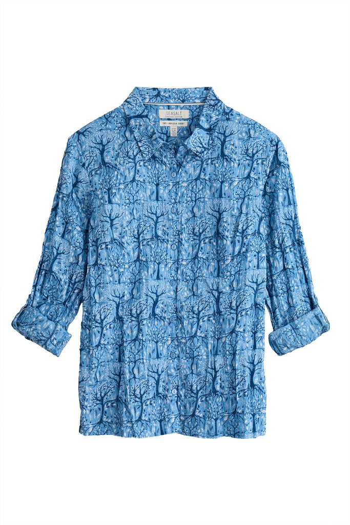 Seasalt Larissa Organic Cotton Shirt - Wild Woodland Clear Sky