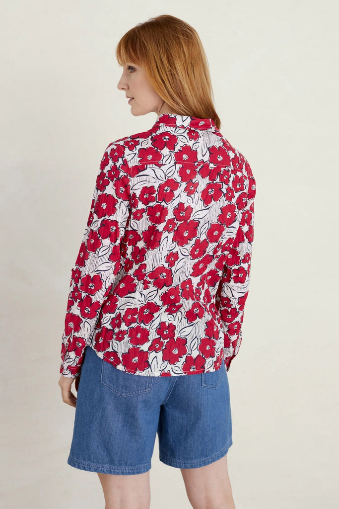 Seasalt Larissa Shirt - Brush Stroke Floral Chalk