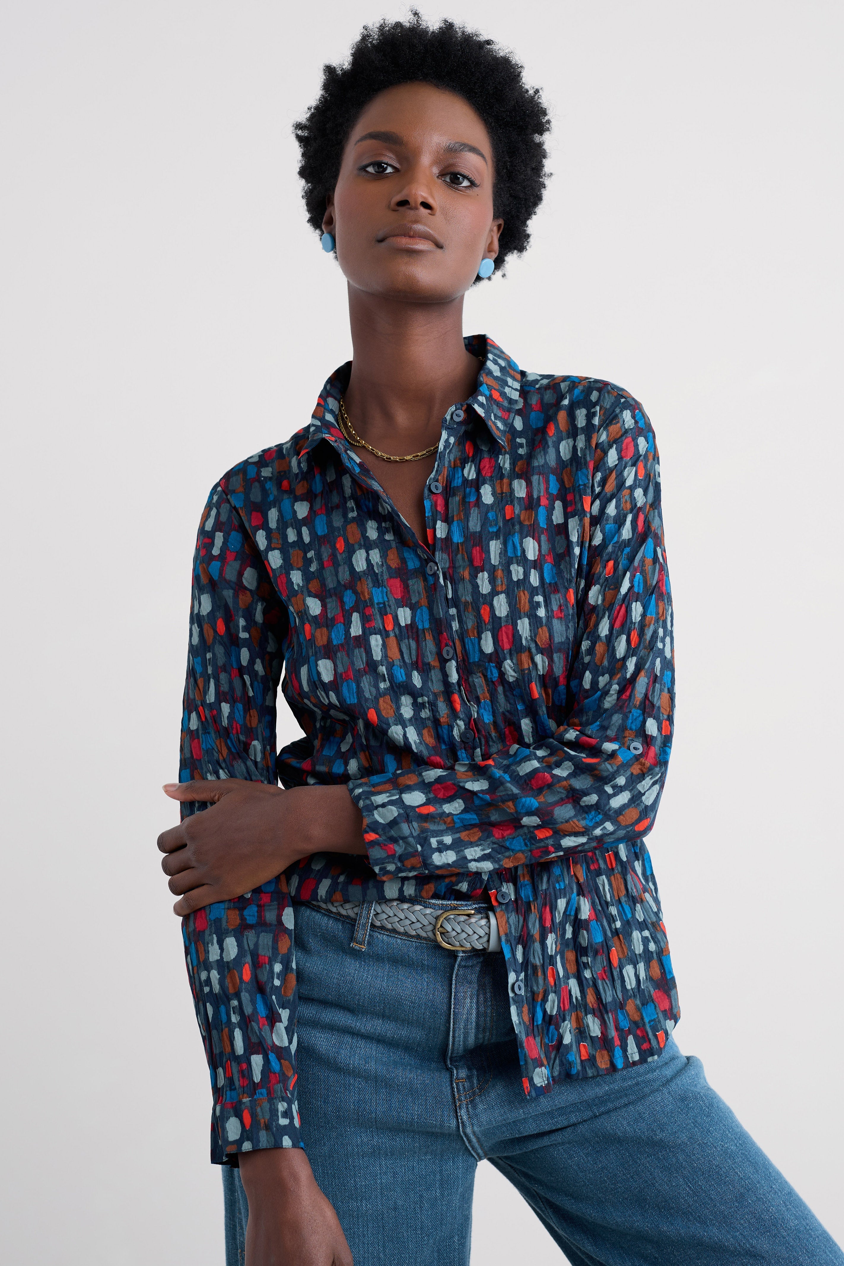 Seasalt Larissa Shirt - Dye Strokes Dark Lugger