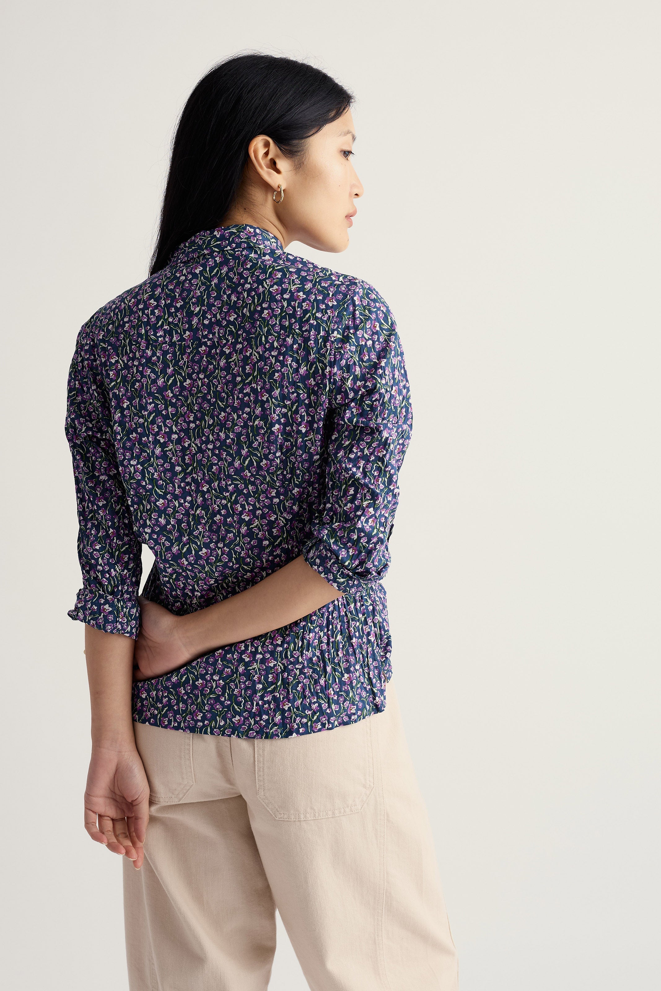 Seasalt Larissa Shirt - Flax Flower Bright Orchid